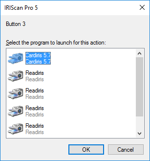 IRIScan Pro 5 - Scan button on the is not IRIS