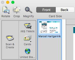 Scannen Von Visitenkarten Im Duplex Modus An Cardiris Mac Iris Helpdesk
